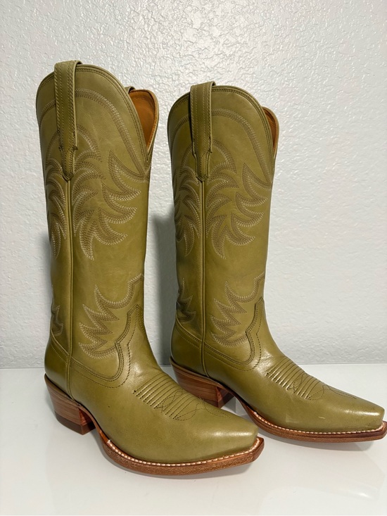 Tecovas Shoes - Tecovas Annie Light Sage Leather Cowboy Boots - size 6